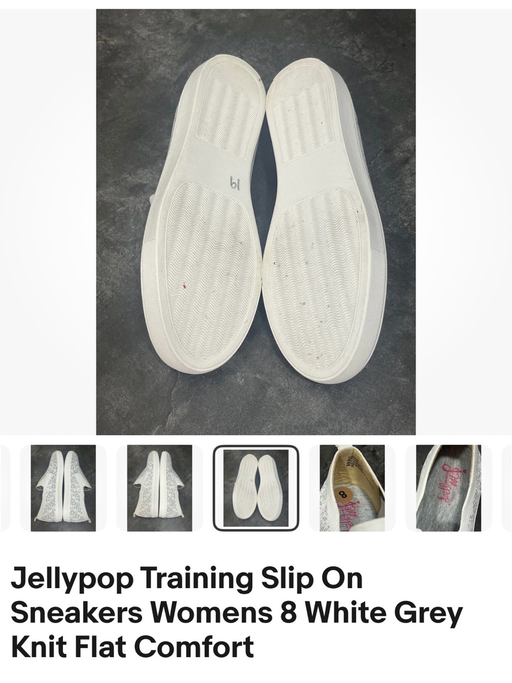 Jellypop Women's White Knit Slip-On Sneakers